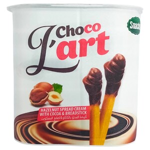 Choco L'art Hazelnut Spread With Cocoa & Breadsticks 50G
