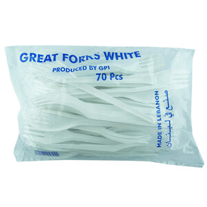 Great Gpi Plastic Fork White *70