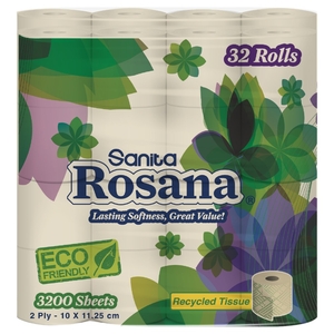 Rosana Toilet Recycled Tissue 2 Ply 32 Rolls
