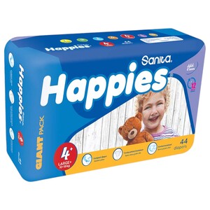Happies Diapers Stylish & Secure Large+ 44Pcs -10% Off