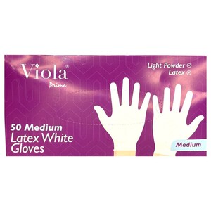 Viola Latex White Gloves Large 50 Pieces