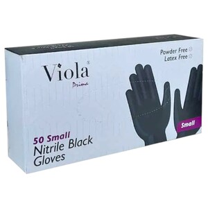 Viola Nitrile Black Gloves Box Small 50 Pieces