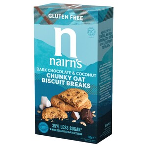 Nairn's Chunky Oat Biscuit Breaks Dark Chocolate & Coconut 160G