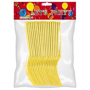 Let's Party Big Box Birthday Disposable Fork Yellow 24 Pieces