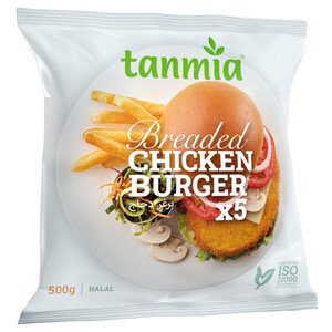Tanmia Frozen Breaded Chicken Burger 5 Pieces 500G