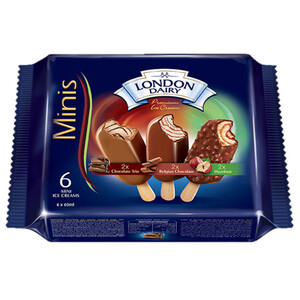 London Dairy Minis 2 Chocolate Trio 2 Belgian Chocolate 2 Hazelnut 360Ml