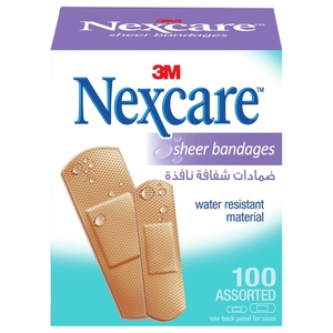 Nexcare Bandages Sheer Assorted 100 Strips