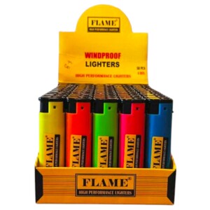 Flame Lighter Windproof Colored 50 Pieces