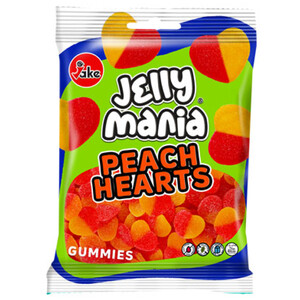 Jelly Peach Heart Sugared 100 Gr
