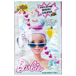 Shoogy Boom Barbie Lollipop With Popping Candy Strawberry 12G