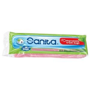Sanita Trash Bags Small Pink 15L 30 Pieces