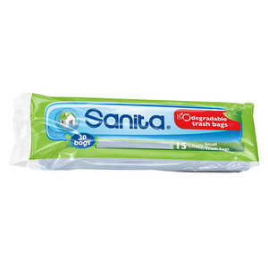 Sanita Trash Bags Small White 15L 30 Pieces