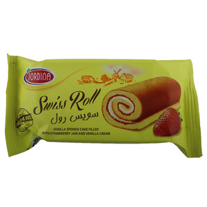Jordina Swiss Roll Vanilla Filled Strawberry 55G