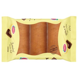 Jordina Swiss Roll 3 Mini Vanilla Filled Cocoa 30G