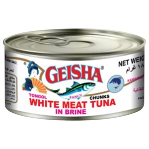 Geisha Tongol White Meat Tuna Chunks In Brine 185G