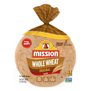 Mission Whole Wheat Tortilla Wraps 16 Pieces 453G