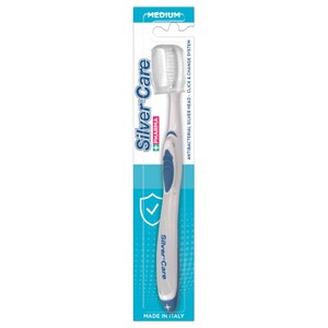 Silver Care Antibacterial Toothbrush With Replaceable Head Medium