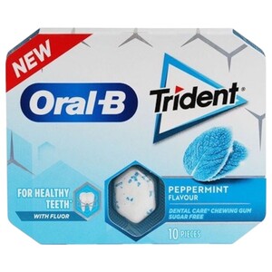 Trident Oral -B Gum Peppermint Sugar Free 10 Pieces 17G