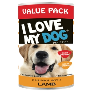 I Love My Dog Chunks With Lamb 1230G (+25% Free)