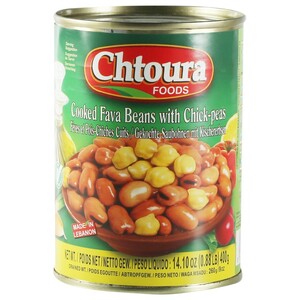 Chtoura Foods Cooked Fava Beans With Chick-Peas 400G