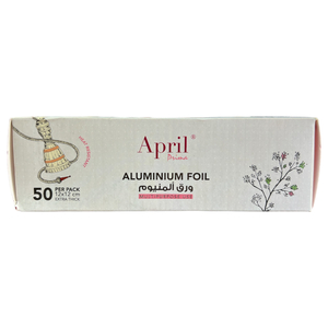 April Aluminium Foil Hookah Rolls 50 Per Pack