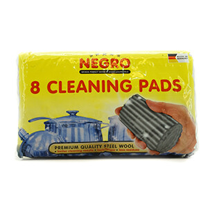 Negro Cleaning Pads Steel Wool 8 Pieces