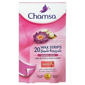 Chamsa Wax Strips Shea Butter & Lotus Flower 20 Pieces