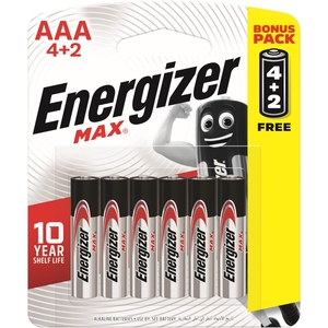 Energizer Batteries Aaa 4+2 Pieces
