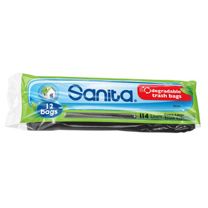Sanita Trash Bags Extra Large Black 114L 12 Pieces