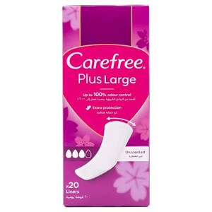 Carefree Pantyliners Plus Large Unscented 20 Pieces