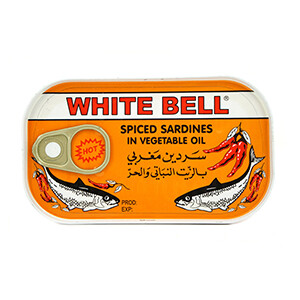 White Bell Spiced Sardines In Vegetable Oil 125G