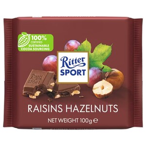 Ritter Sport Chocolate With Raisin & Hazelnut 100G