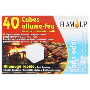 Flam Up Odorless Firelighter Cubes 40 Pieces