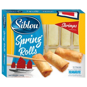 Siblou Frozen Spring Rolls Shrimps 12 Pieces 240G