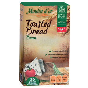 Moulin D'or Toasted Bread Bran Light 36 Pieces