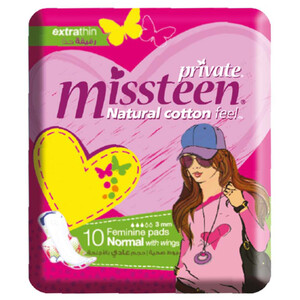Private Feminine Pads Missteen Extra Thin Normal 10 Pieces