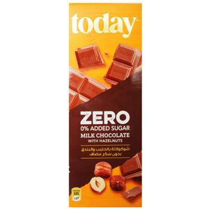 Today Zero Added Sugar Milk Chocolate With Hazelnuts 65G