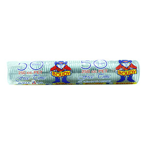 Boudy Plastic Cups 250Cc 50 Pieces