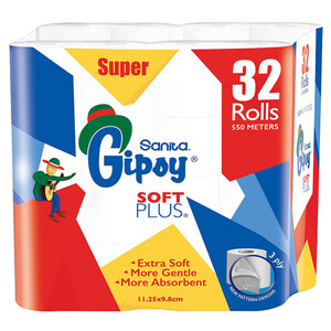 Gipsy Soft Plus Toilet Paper 3 Ply 32 Rolls