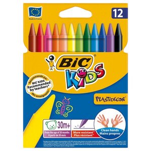Bic Kid Plastic Crayons 12 Pieces