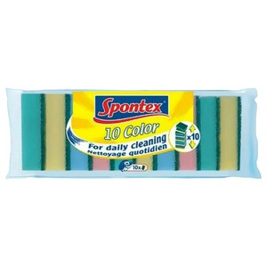 Spontex Sponge Scourer 10 Colors 10 Pieces