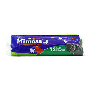 Mimosa Trash Bags X-Large Black 12 Pieces
