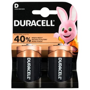 Duracell Type D Batteris 2 Pieces