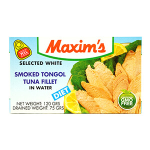 Maxim's White Tuna Fillets Smoked In Water 75G