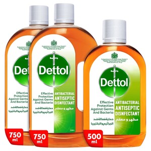 Dettol Liquid Brown 2 Pieces 750Ml + 500Ml Free
