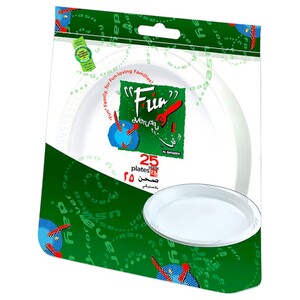 Fun Al Bayaderfun Round Plastic Plate 25 Pieces