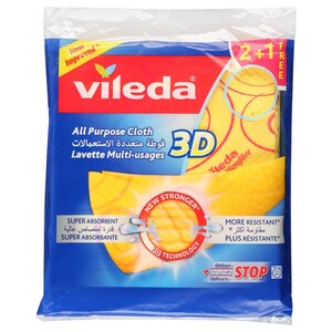 Vileda All Purpose Cloths 3D 2+1 Free