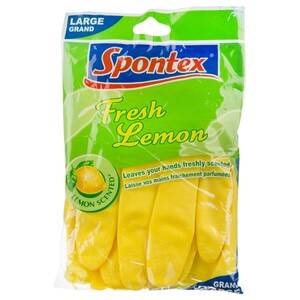 Spontex Gloves Fresh Lemon 8/8.5 Large