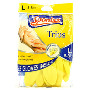 Spontex Gloves Trios 8/8.5 Large