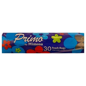 Primo Trash Bags Medium Black 30 Pieces